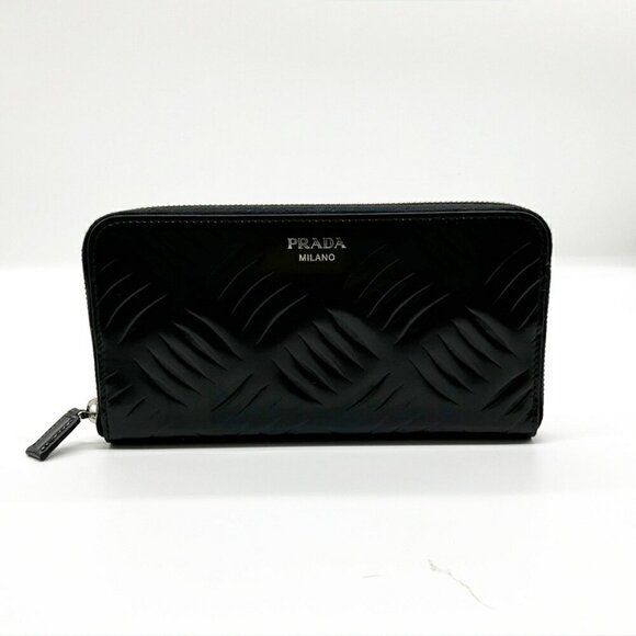 PRADA Black Leather 2C Wallet - Picture 1 of 5